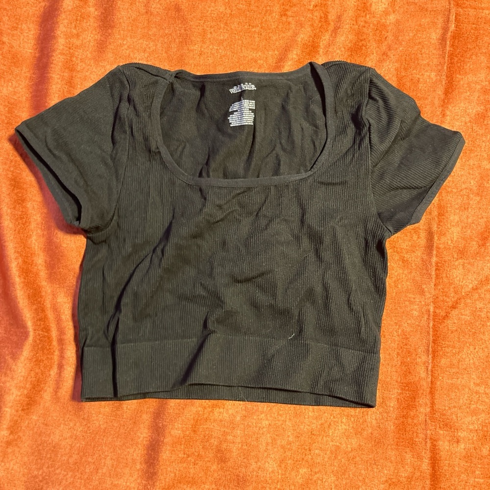 Black Ribbed Women's Top